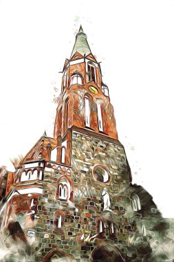 Sopot sanat çiziminde kare ve gezinti mimari dönüm noktası