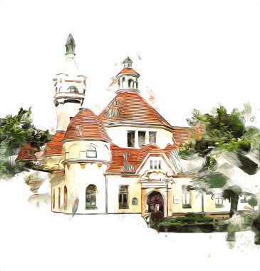 Sopot sanat çiziminde kare ve gezinti mimari dönüm noktası