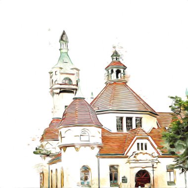 Sopot sanat çiziminde kare ve gezinti mimari dönüm noktası