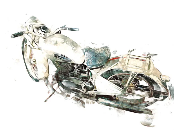 Motocicleta Militar Velha Fundo Branco Isolado Desde Segunda Guerra Mundial — Fotografia de Stock
