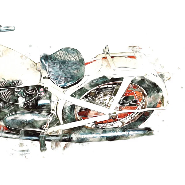 Vieja Motocicleta Militar Sobre Fondo Blanco Aislado Desde Segunda Guerra —  Fotos de Stock