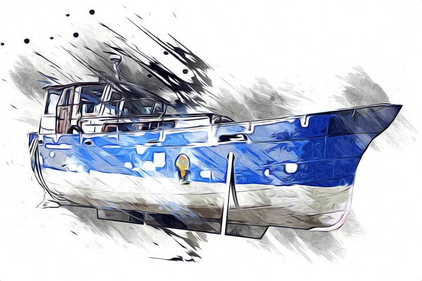 Ιστιοπλοϊκά Σκάφη Στοιβαγμένα Στη Μαρίνα Τέχνη Απεικόνιση Ρετρό — Φωτογραφία Αρχείου