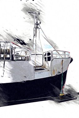 Askeri gemi, Atlantik Denizi 'nin engebeli çizimlerinden geçiyor.