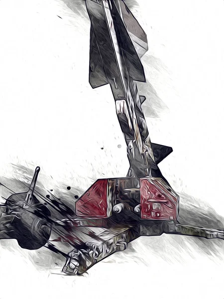 Slagfält Kanon Militär Konst Illustration Ritning Skiss — Stockfoto