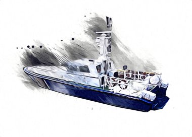 Yelkenli tekneler rıhtıma, liman sanatı illüstrasyonları klasik