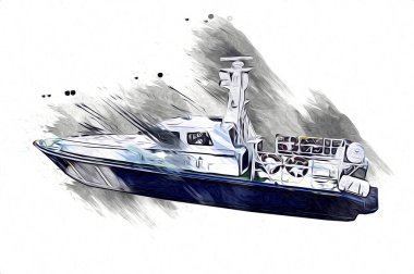 Yelkenli tekneler rıhtıma, liman sanatı illüstrasyonları klasik