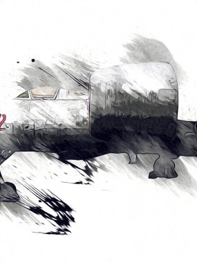 Amerikan savaş uçağı resim sanatı klasiği çiziyor.