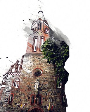 Sopot sanat çiziminde kare ve gezinti mimari dönüm noktası