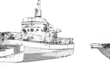 Askeri gemi, Atlantik Denizi 'nin engebeli çizimlerinden geçiyor.