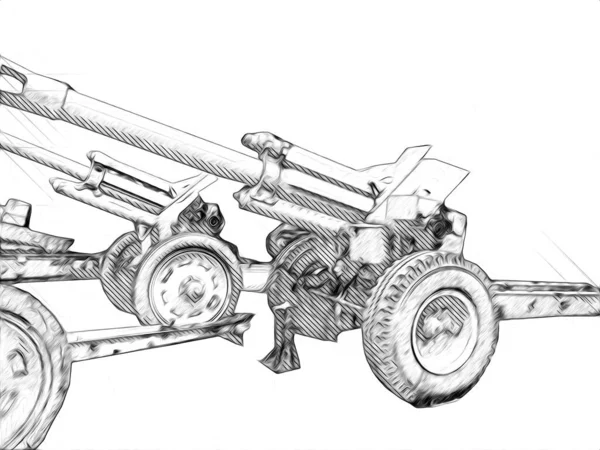 battlefield cannon military art illustration drawing sketch