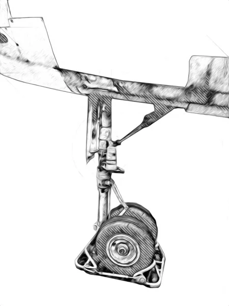 Avion Chasseur Réaction Américain Dessin Illustration Art Vintage — Photo