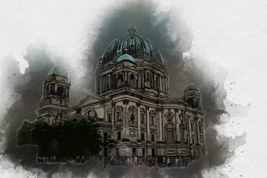 Berlin sanat eskizi çizimi eğlenceli tasarım antika retro