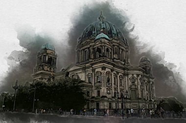 Berlin sanat eskizi çizimi eğlenceli tasarım antika retro