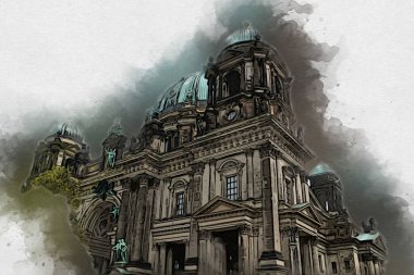 Berlin sanat eskizi çizimi eğlenceli tasarım antika retro