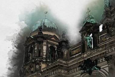 Berlin sanat eskizi çizimi eğlenceli tasarım antika retro