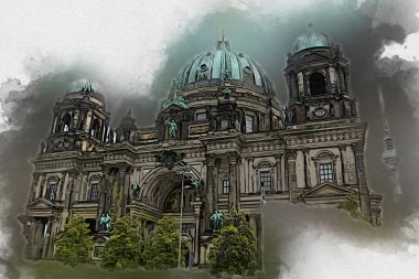 Berlin sanat eskizi çizimi eğlenceli tasarım antika retro