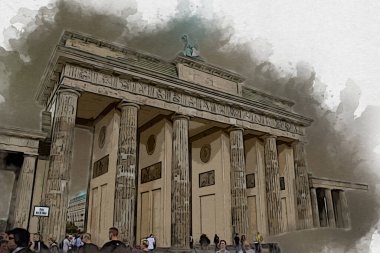 Berlin sanat eskizi çizimi eğlenceli tasarım antika retro