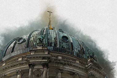 Berlin sanat eskizi çizimi eğlenceli tasarım antika retro