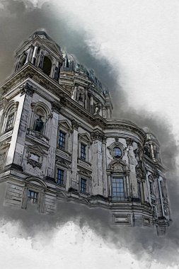 Berlin sanat eskizi çizimi eğlenceli tasarım antika retro