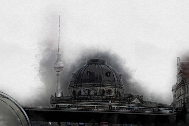 Berlin sanat eskizi çizimi eğlenceli tasarım antika retro