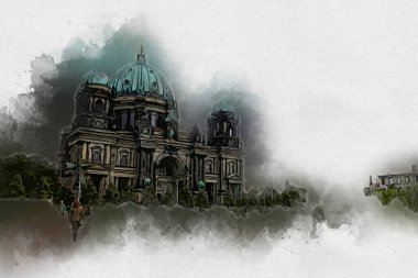 Berlin sanat eskizi çizimi eğlenceli tasarım antika retro