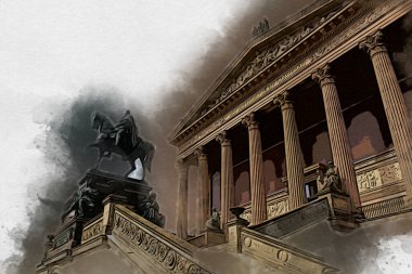 Berlin sanat eskizi çizimi eğlenceli tasarım antika retro