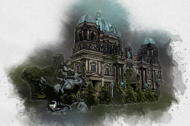 Berlin sanat eskizi çizimi eğlenceli tasarım antika retro