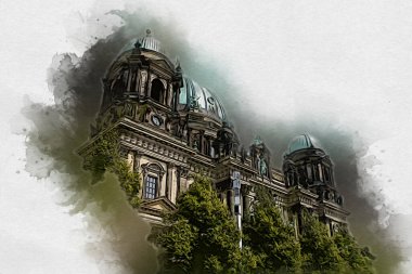 Berlin sanat eskizi çizimi eğlenceli tasarım antika retro