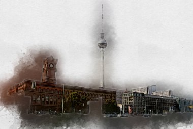 Berlin sanat eskizi çizimi eğlenceli tasarım antika retro