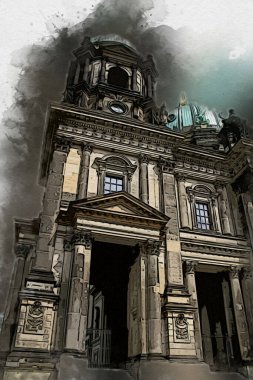 Berlin sanat eskizi çizimi eğlenceli tasarım antika retro