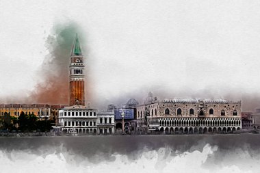 Venedik sanat eskizi çizimi eğlenceli tasarım antika retro