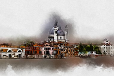 Venedik sanat eskizi çizimi eğlenceli tasarım antika retro