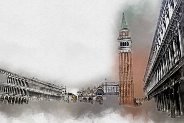 Venedik sanat eskizi çizimi eğlenceli tasarım antika retro