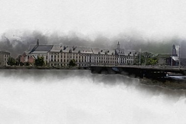 Wroclaw City Poland antika sanat eskizi çizimi