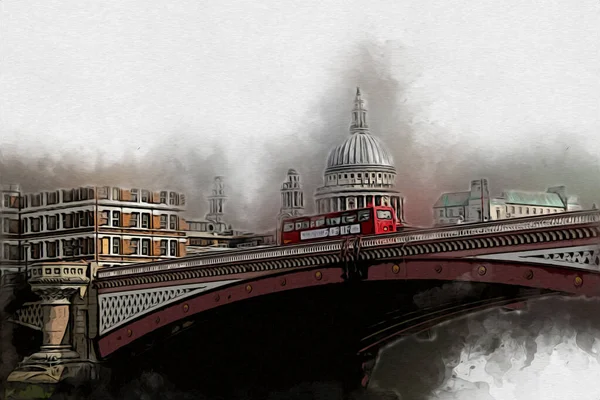 ロンドン大ベンアートドローイングスケッチイラスト楽しいデザインヴィンテージレトロ — ストック写真