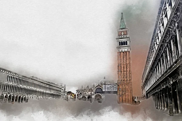 Venedik sanat eskizi çizimi eğlenceli tasarım antika retro