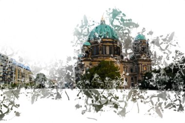 Berlin sanat eskizi çizimi eğlenceli tasarım antika retro