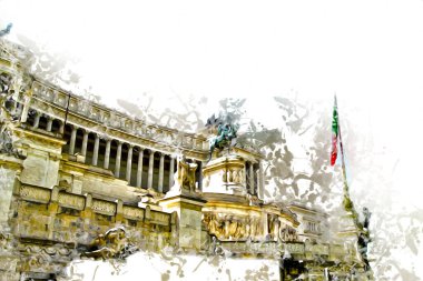 Roma İtalya sanatı eskiz çizimi eğlenceli tasarım antika retro