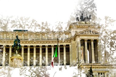 Roma İtalya sanatı eskiz çizimi eğlenceli tasarım antika retro