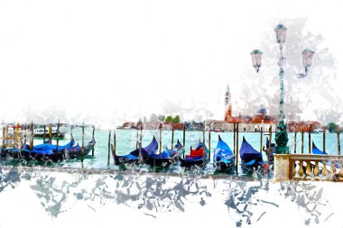 Venedik sanat eskizi çizimi eğlenceli tasarım antika retro