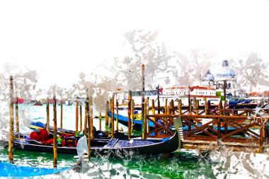 Venedik sanat eskizi çizimi eğlenceli tasarım antika retro