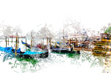 Venedik sanat eskizi çizimi eğlenceli tasarım antika retro