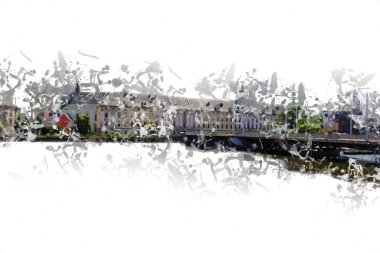 Wroclaw City Poland antika sanat eskizi çizimi