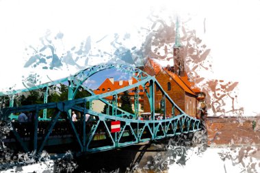 Wroclaw City Poland antika sanat eskizi çizimi