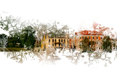 Wroclaw City Poland antika sanat eskizi çizimi