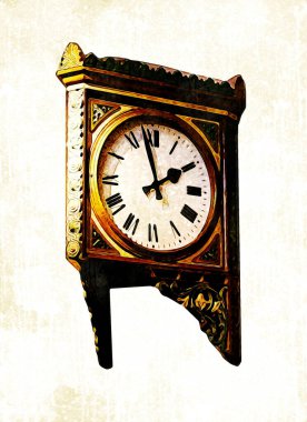 Eski antika klasik saatlerin eski kağıt arka plandaki tuşları.