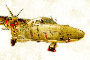 Amerikan savaş uçağı resim sanatı klasiği çiziyor.