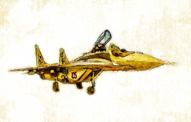 Amerikan savaş uçağı resim sanatı klasiği çiziyor.
