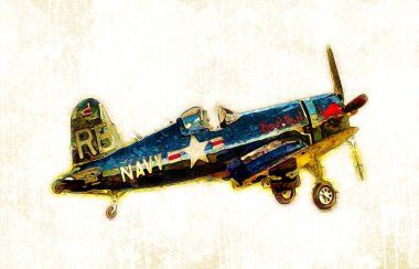 Amerikan savaş uçağı resim sanatı klasiği çiziyor.