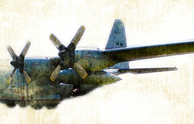 Amerikan savaş uçağı resim sanatı klasiği çiziyor.